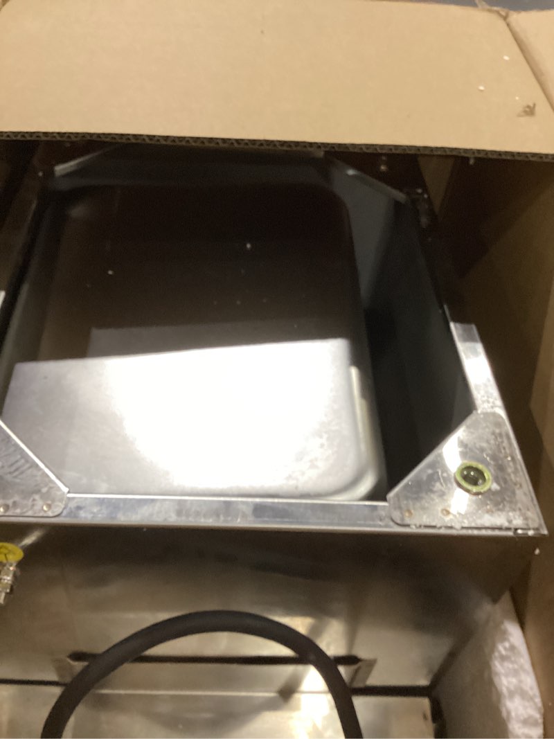 Condition photo showing As Is for tangme deep fryer with single basket, 1750w electric countertop fryer 12.7qt heavy duty large commercial deep fryers with lid and high legs for restaurant, ul certified