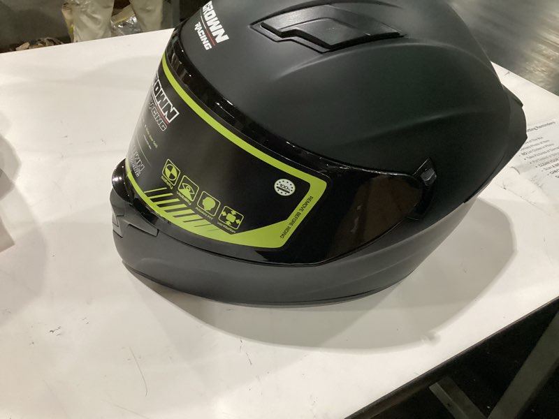 Condition photo showing Good Condition for f-700 full face motorcycle helmet for adults, dot fmvss 218 | dot fmvss 218 full face helmet with dual visor, abs shell, eps liner, ventilation, quick-release buckle and washable liner large matt black