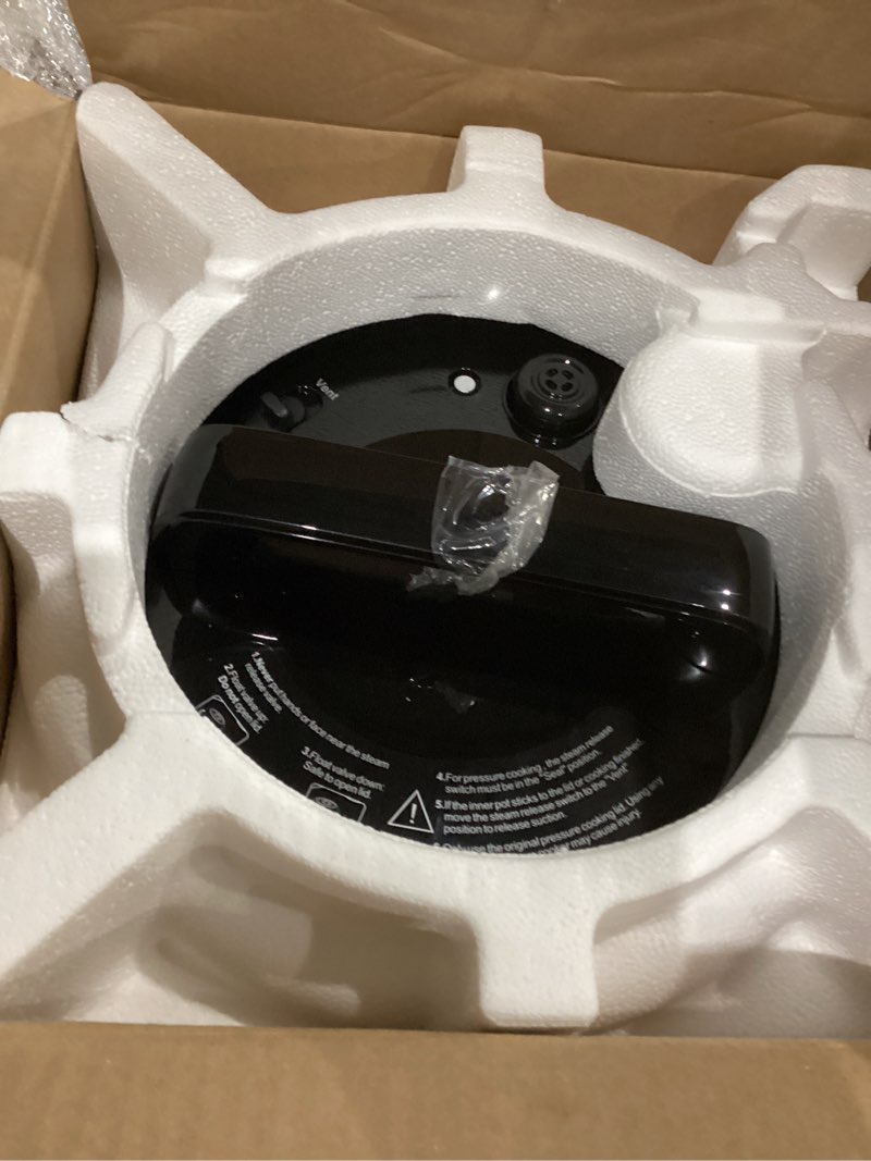 Condition photo showing As Is for Electric Pressure Cooker 6 Qt, 9 Functions Programmable Instant Pot with IMD Touchscreen, Rice Cook, Slow Cook, Steam, Sauté, Warm, 16+ Safety Features, 1000W Silver 6 Quarts Silver