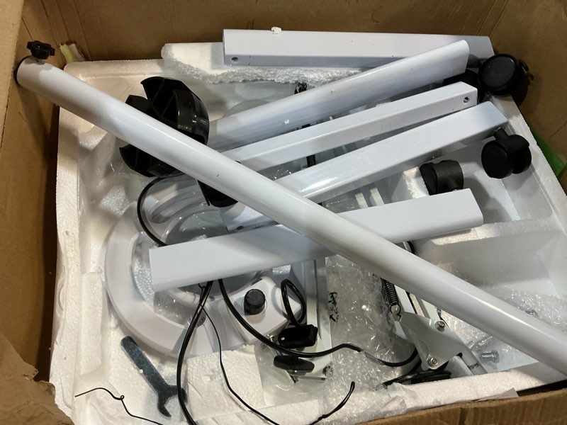 Condition photo showing As Is for hitti 10x magnifier esthetician light, 2200 lumens, stepless dimmable, 5 wheel rolling base, led lighted mag lamp for lash & facials, tattoo, nail, crafts, sewing- white
