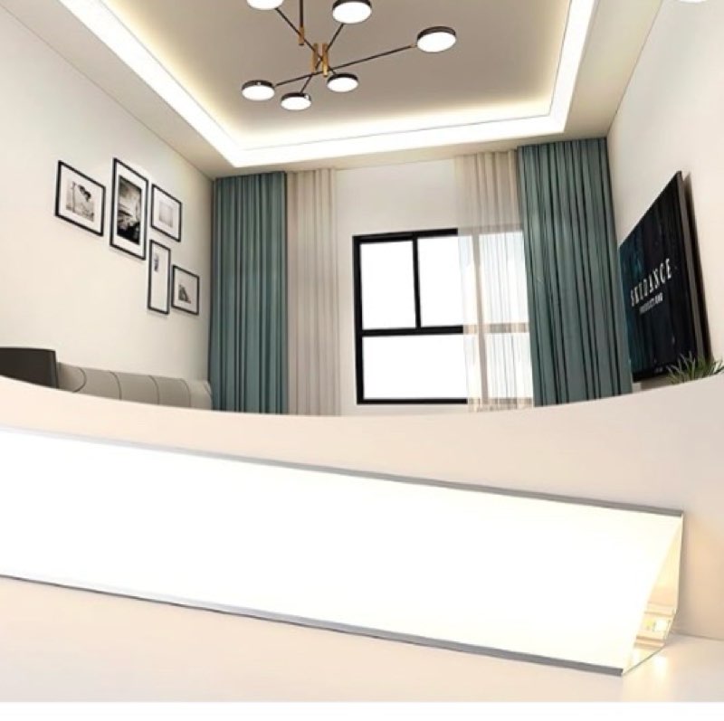 jarbih 10pack led aluminum profile for ceiling wall decoration, 1m/3.3ft 6cmx6cm top corner strip line luminous ceiling free lamp internal channel linear for living room home(white)