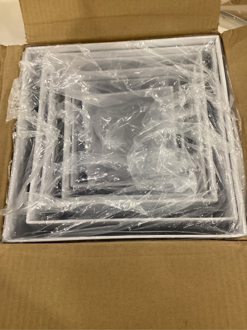 Condition photo showing Good Condition for redants 6 pcs buffet risers, large food risers for buffet table, food display risers for party, white acrylic boxes dessert table display set, risers display stands (size 10" 9" 8" 7" 6" 5", white) white 10" 9" 8" 7" 6" 5"