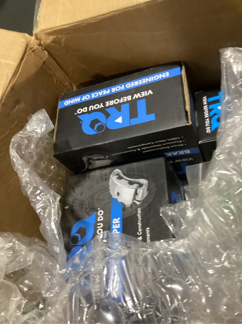 trq rear brake pad and rotor set ceramic slotted drilled coated rotors calipers compatible with 2011