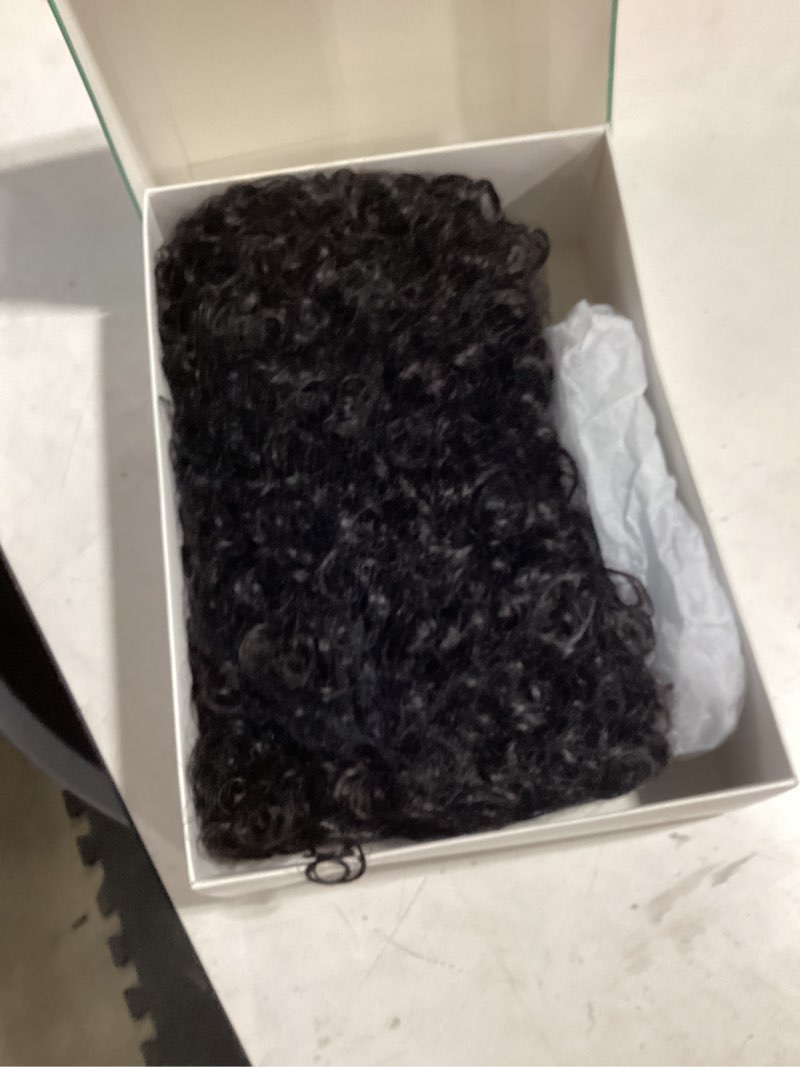 Condition photo showing As Is for brazilian kinky curly 10 inch human hair wigs for black women - wear and go glueless short wig with natural color - 100% human hair 8 inch natural black