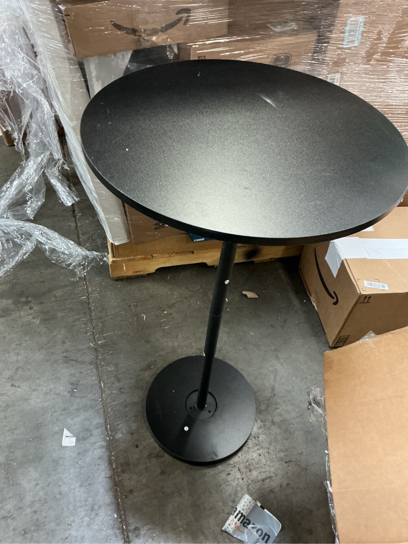 Condition photo showing As Is for (similar to stock photo)high bar table bistro table wood  dining table coffee end table small side table for living room bedroom - bar table cocktail bistro pub table high top table with black round base