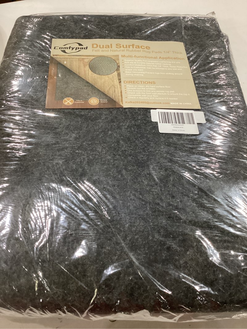 Condition photo showing New/Like New for felt rug pad, 4 x 6 ft rubber non-slip rug pad gripper, keep rugs secure and in place, extra strong under carpet mat cushion - for all floors 6' x 4' (rectangular)