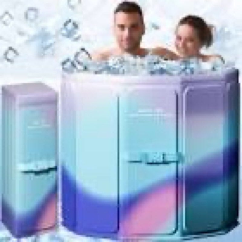 Portable Bathtub for Adult 27.5"x27.5" Collapsible Cold Plunge Bathtub Foldable No Installation Ice 