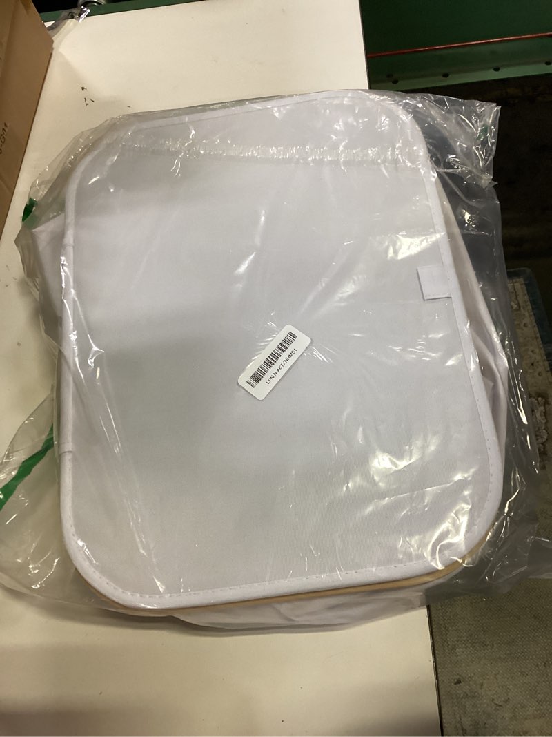 Condition photo showing As Is for efluky Laundry Basket with Wheels, Tall Rolling Laundry Hamper with Lid and Removable Bag, Aesthetic Dirty Clothes Hamper on Wheels for Laundry Room, Bedroom, Dorm and Bathroom, 100L White