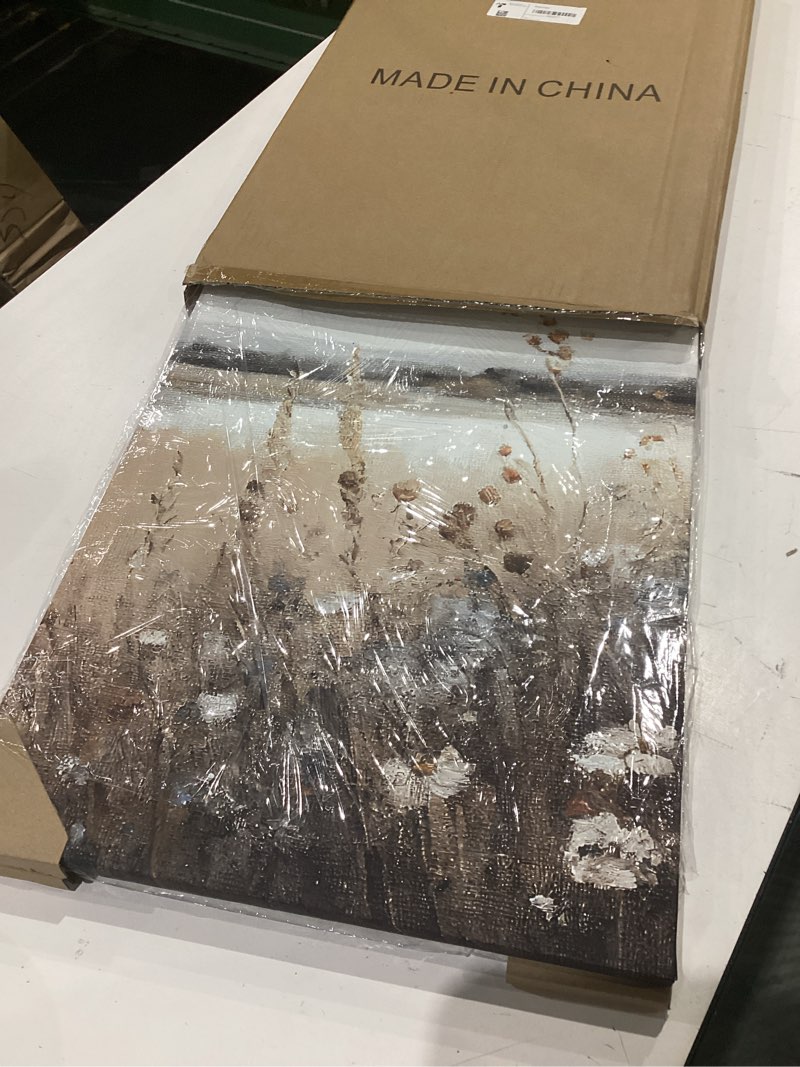 Condition photo showing Good Condition for wildflower botanical wall art decor set of 2 vintage canvas wall decor landscape field wall art pictures farmhouse prints landscape painting vintage artwork for room bedroom 16x24 inch ready to hang