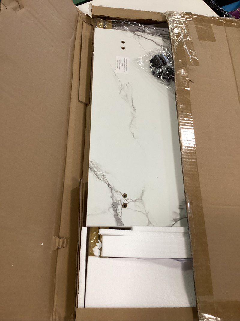 Condition photo showing Good Condition for HOOBRO Folding TV Tray Table, Stable Snack Table for Small Space, Portable Sofa Side Desk, Easy Assembly and Storage, Ideal for Snacks and Meals in Living Room, Marble and Gold DM15BZ01 1 Marble + Gold