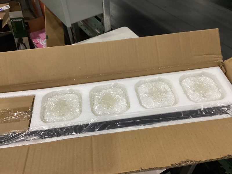 Condition photo showing New/Like New for 4-Light Bathroom Light Fixtures, Matte Black Modern Vanity Lights with Clear Glass Shades, Bathroom Wall Lamp for Mirror Living Room Cabinet Bedroom Porch Matte Black 4-Light