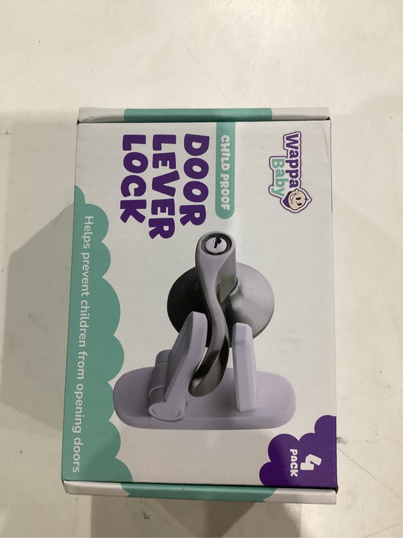 Condition photo showing New/Like New for Door Lever Locks (4 Pack) - Prevents Toddlers from Opening Doors - Durable ABS with 3M Adhesive - Easy One-Hand Operation for Adults, No Tools Needed White 4