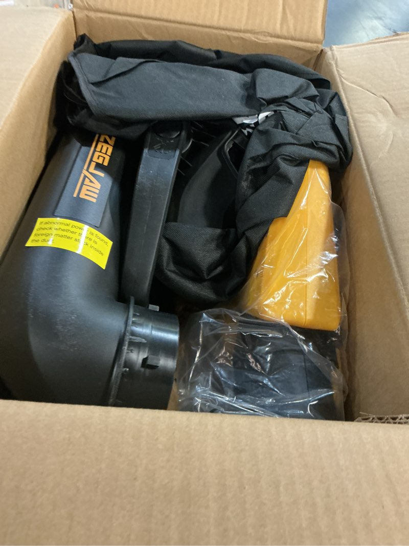 Condition photo showing Good Condition for Cordless Leaf Blower & Vacuum, 3-in-1 Leaf Vacuum Mulcher with Bag, 40V 330CFM Battery Leaf Blower with 2x4.0Ah Battery & Charger for Lawn Care, 5-Speeds Variable Control