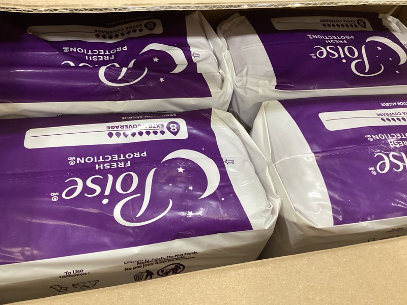 Condition photo showing Good Condition for Poise Overnight Incontinence & Postpartum Pads for Bladder Leaks, 8 Drop Extra Coverage, 96 Count, Packaging May Vary Long 96