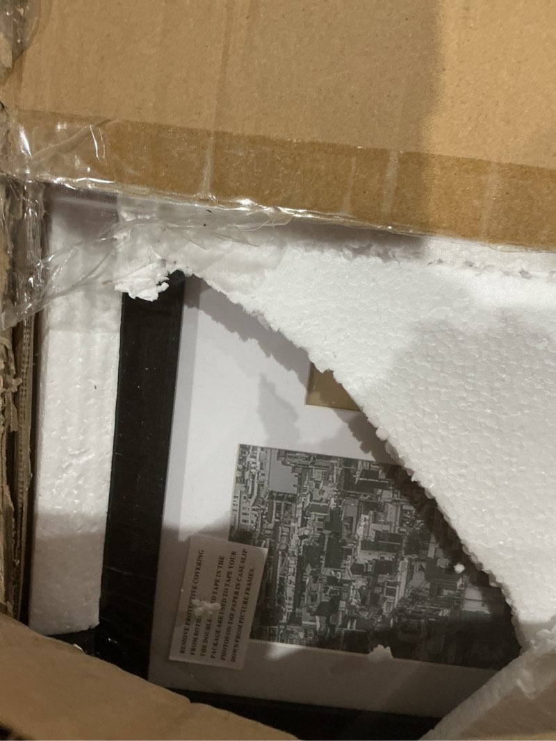 Condition photo showing Good Condition for qutrey 20 opening 4x6 collage picture frame set of 2, 18.1x41.3 inches black multiple frames display 4 by 6 inch photos with mat for wall hanging