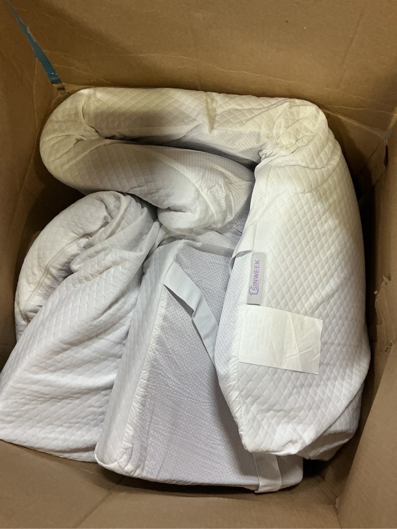 Condition photo showing Good Condition for sinweek 3 inch gel memory foam mattress topper full size, ventilated high density pad for back pain, bed topper with removable soft cover, certipur-us certified full 3 inch (white cover)