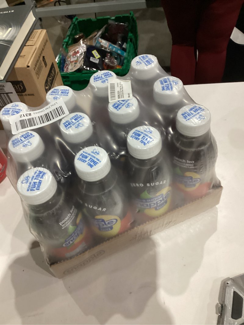 Condition photo showing New/Like New for Snapple Zero Sugar Peach Tea, 16 fl oz recycled plastic bottle (Pack of 12) Zero Sugar Peach 16 Fl Oz (Pack of 12)