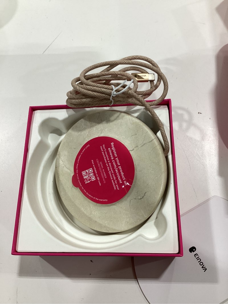 Condition photo showing Good Condition for einova classic stone – marble wireless charging pad designed in italy, integrated 6 ft usb-c cable, smartphones, wireless earbuds, smartwatches – cream marble cream marble – classic stone