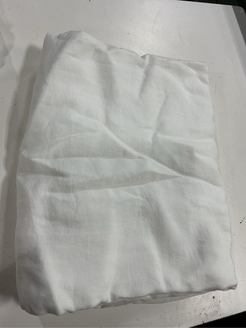 Condition photo showing As Is for european linen duvet cover set 1 , king/cal king, white