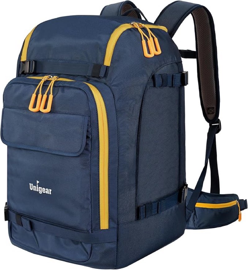 unigear ski boot bag backpack for helmet 50l/70l, goggles, gloves, skis, snowboard & accessories