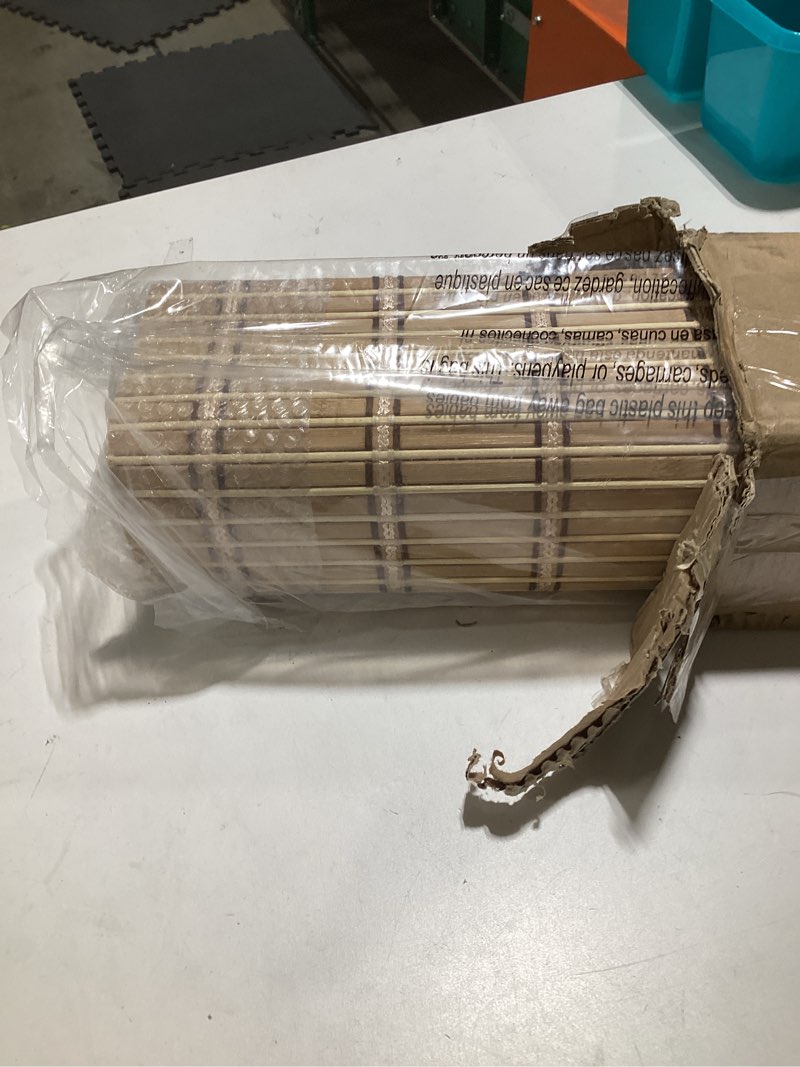 Condition photo showing New/Like New for lazblinds no tools no drill cordless bamboo roman shades, light filtering window treatment, roll up bamboo blinds for windows 29'' w x 64'' h, natural 306 light filtering-natural306 29" w x 64" h