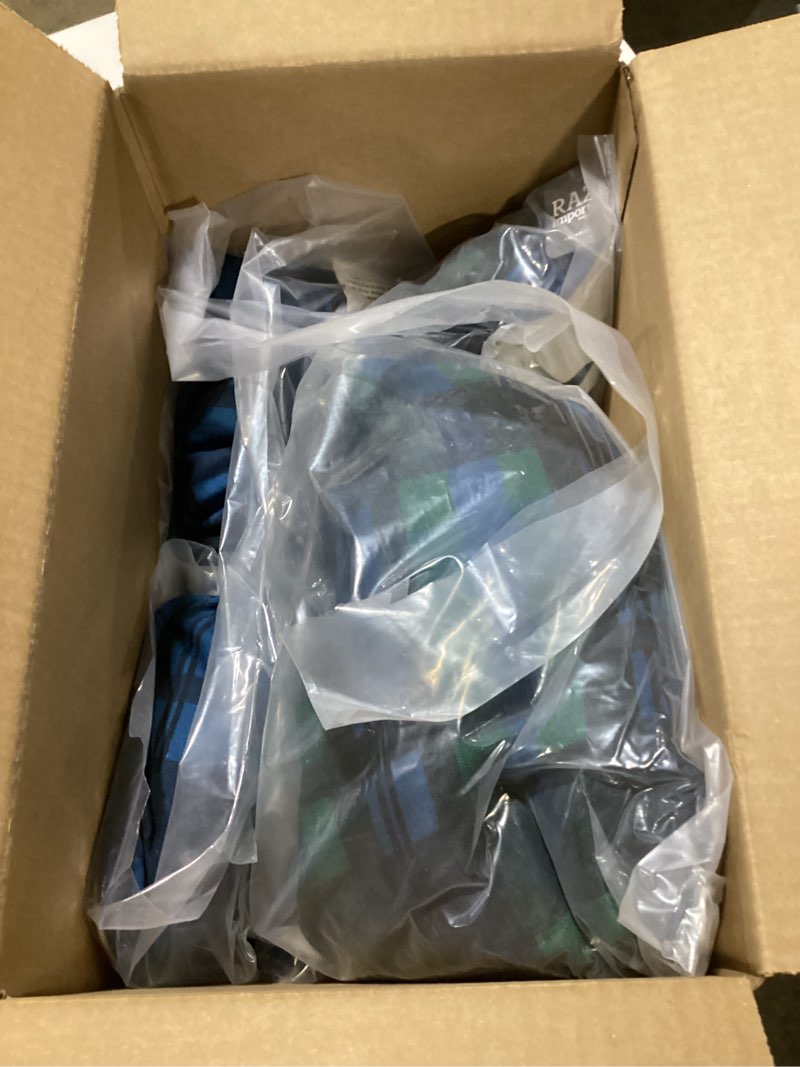 Condition photo showing Good Condition for Raz 18 Inch Square Nutcracker Pillow with Black Watch Pattern, Plaid Back, Insert Included, 4419377