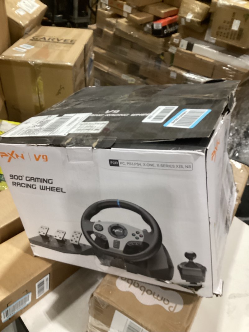 Condition photo showing As Is for PXN Gaming Racing Wheel V9 Steering Wheel 270/900° Car Simulation with Pedal and Shifter, Paddle Shifters Driving Wheel for PC, PS4, Xbox One, Xbox Series X|S, Switch
