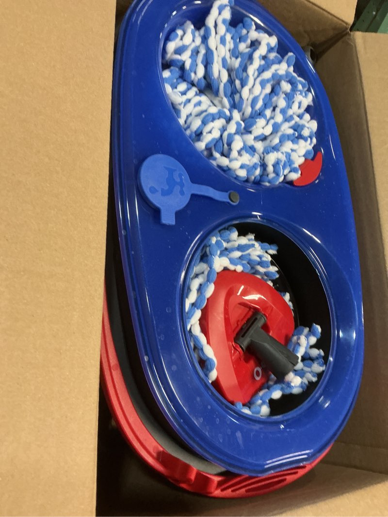 Condition photo showing As Is for o-cedar rinseclean spin mop & bucket system | clean with water | removes 99% of bacteria