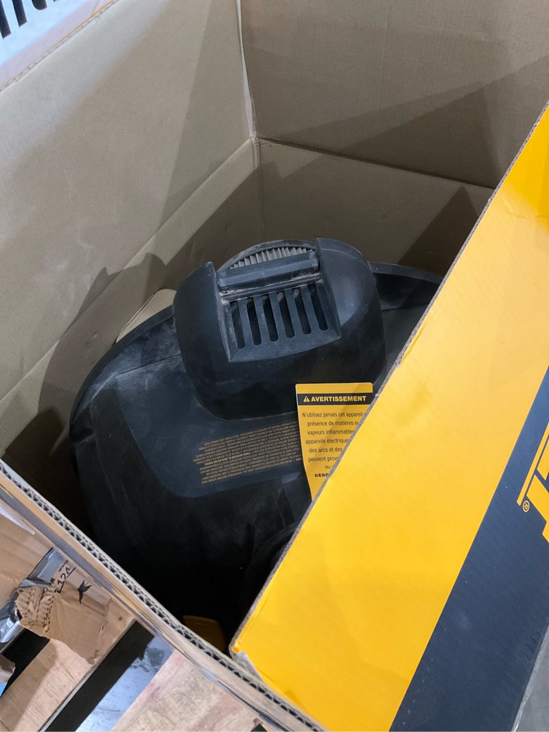 Condition photo showing As Is for dewalt stealthsonic quiet 12-gallon 5.5-hp corded wet/dry shop vacuum with accessories included