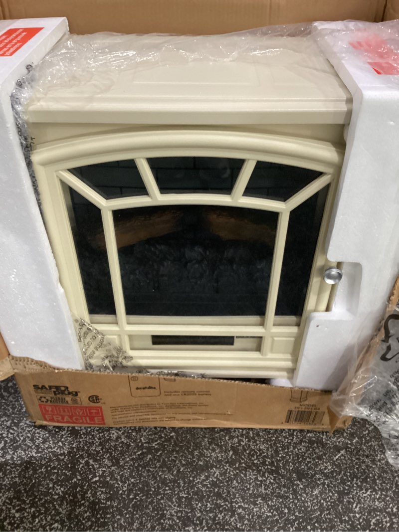 Condition photo showing New/Like New for duraflame electric fireplace stove 1500 watt infrared heater with flickering flame effects - cream