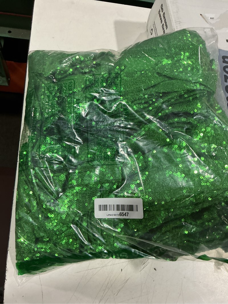 Condition photo showing Good Condition for eternal beauty set of 50 sequin chair sash band bows green chair sashes for wedding cover decorations green 50pcs