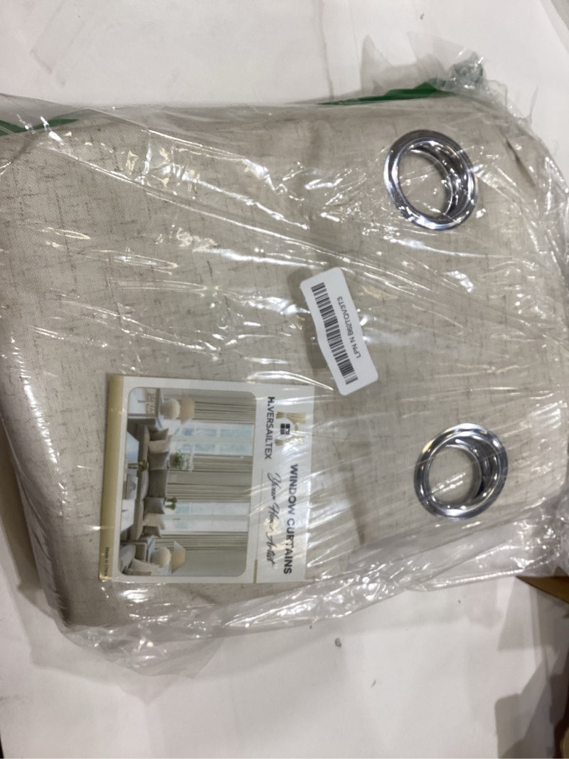 Condition photo showing As Is for h.versailtex 100% blackout curtains linen textured chenille curtains thermal insulated curtain 84 inches long with white flocking coating back, 2 panels, heathered ivory(not solid) 52"w x 84"l (pack of 2) heathered ivory