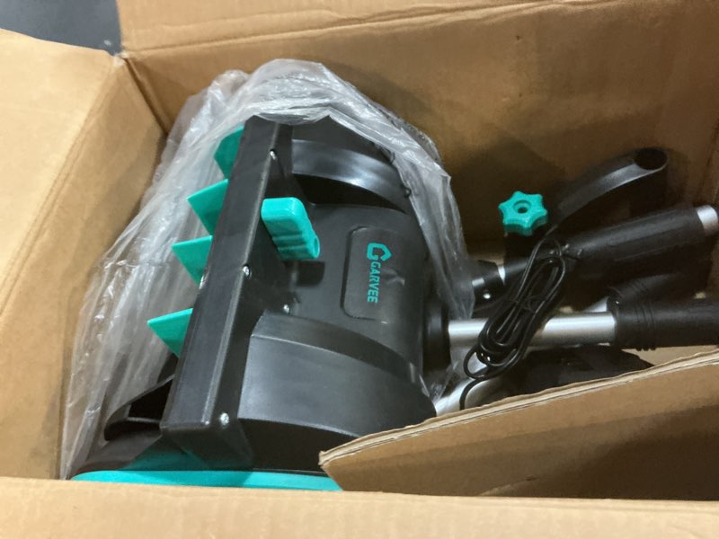 Condition photo showing Good Condition for Garvee 12" Snow Blower Cordless - Snow Shovel for Driveway, 16.5 ft Snow Throwing Distance, 20V 1 * 4.0Ah Battery & Quick Charger, Adjustable Handle, for Walkways Deck Stair Snow Removal 12 Inch Cordless