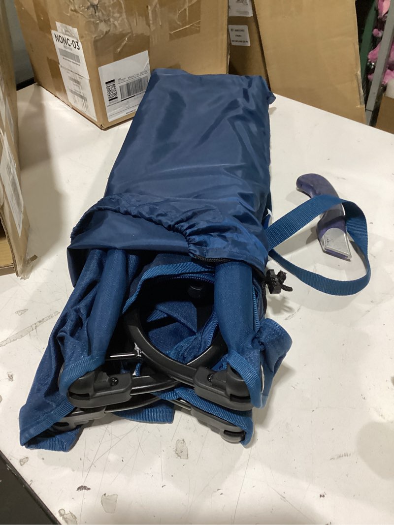 Condition photo showing Good Condition for folding raised dog bed, large outdoor elevated dog cot, cooling chew proof pet cots bed, portable, heavy duty up to 160 lbs, pet cot for camping, home, dark blue, 49"x33"x7" blue x-large