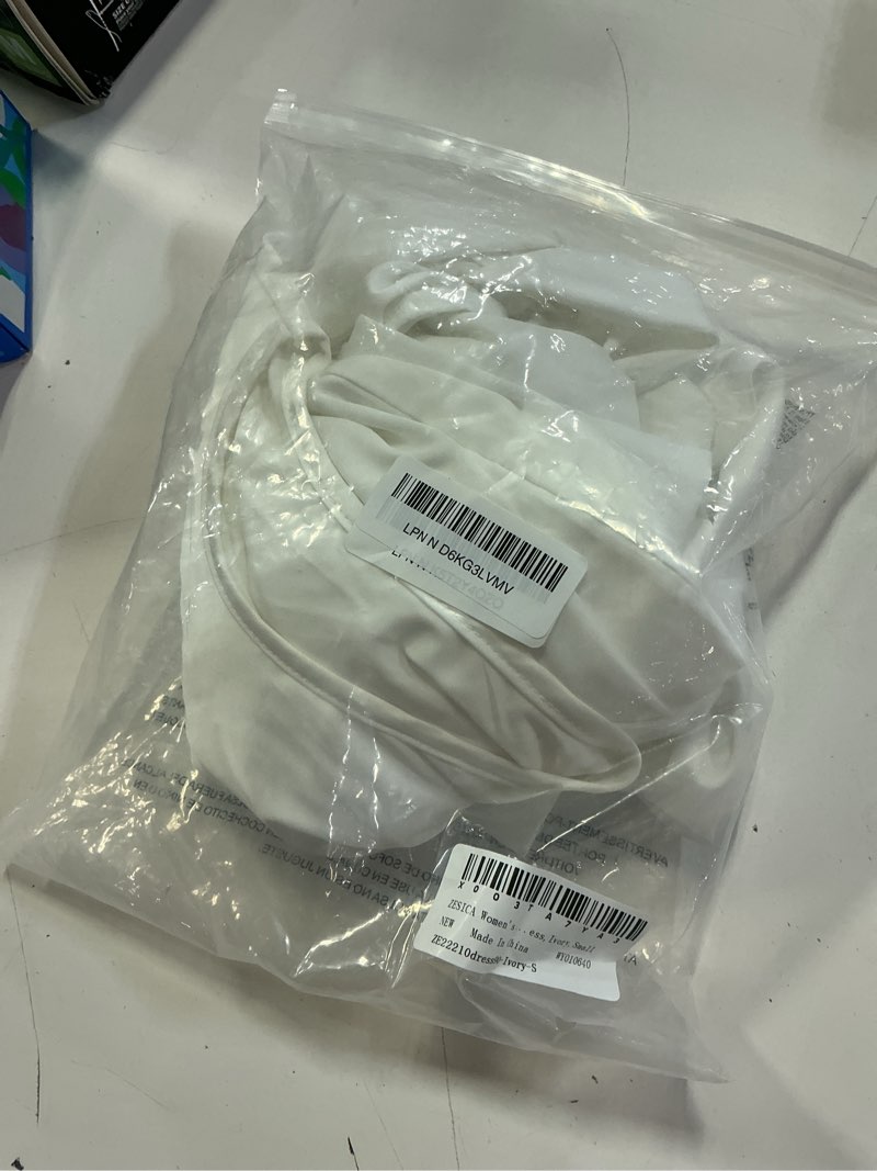 Condition photo showing Good Condition for zesica women's 2024 fashion satin sleeveless halter neck tie waist wrap bodycon cocktail party mini dress small