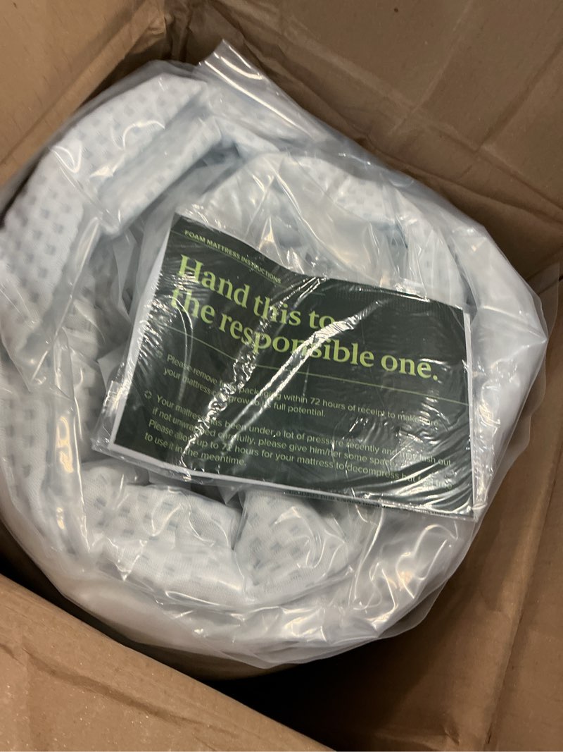 Condition photo showing Good Condition for zinus 8 inch green tea cooling memory foam mattress [new version], twin, fiberglass free, medium firmness, cooling gel foam, certified safe foams & fabric, mattress in a box twin 8 inch green tea cooling (small box)