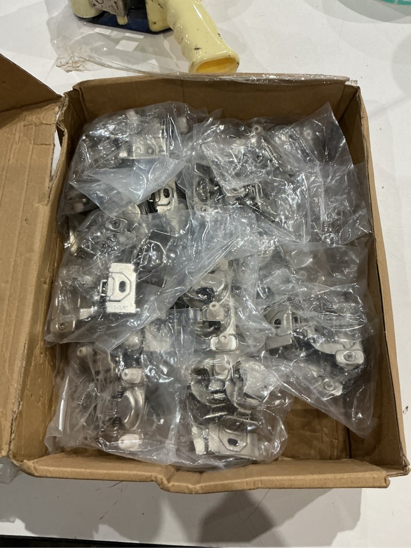 Condition photo showing Good Condition for non-slow close cabinet hinges 1-3/8" overlay regular hinges for kitchen face frame door 2d self closing hidden 105° opening easy-on dowels ? self-tapping wooden screws, 50 pack 50 1-3/8" overlay