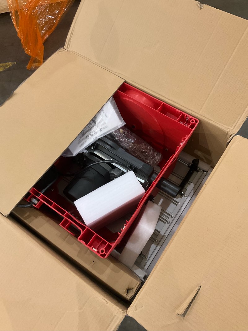 Condition photo showing As Is for Table Saw, 10 in 15A Multifunctional Saw with Stand & Push Stick for Jobside, 90° Cross Cut & 0-45° Bevel Cut, Cutting Speed Up to 5000RPM, Adjustable Blade Height, Ideal for Woodworking