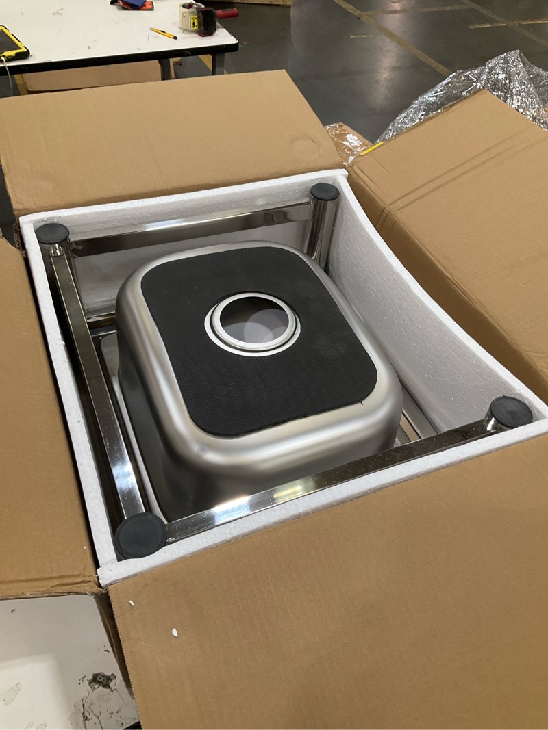 Condition photo showing Good Condition for stainless steel utility sink freestanding - with adjustable legs & faucet for laundry room, kitchen, restaurant, garage, outdoor, garden, backyard use - fregadero para patio exterior, 23 inch