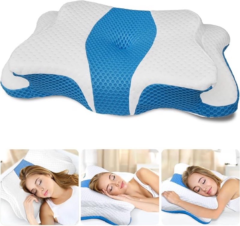 CHxxy Memory Foam Pillows, Cervical Pillow for Neck and Shoulder Pain Relief, Ergonomic Contour Bed 