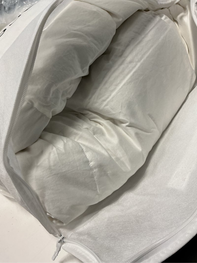 Condition photo showing As Is for lightweight luxe goose down duvet insert, full/queen, white
