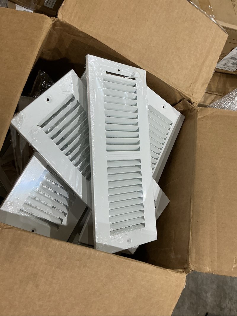 Condition photo showing Good Condition for 14x06 white steel 2-way wall/ceiling register 14'' x 6'' in. set 16