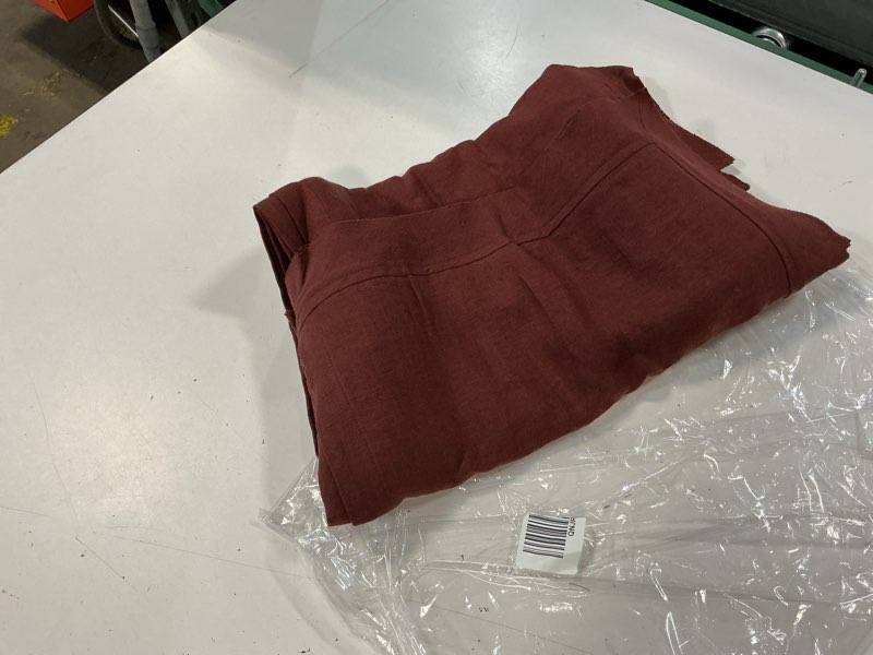 Condition photo showing Good Condition for european linen double flange sham set, standard, burgundy
