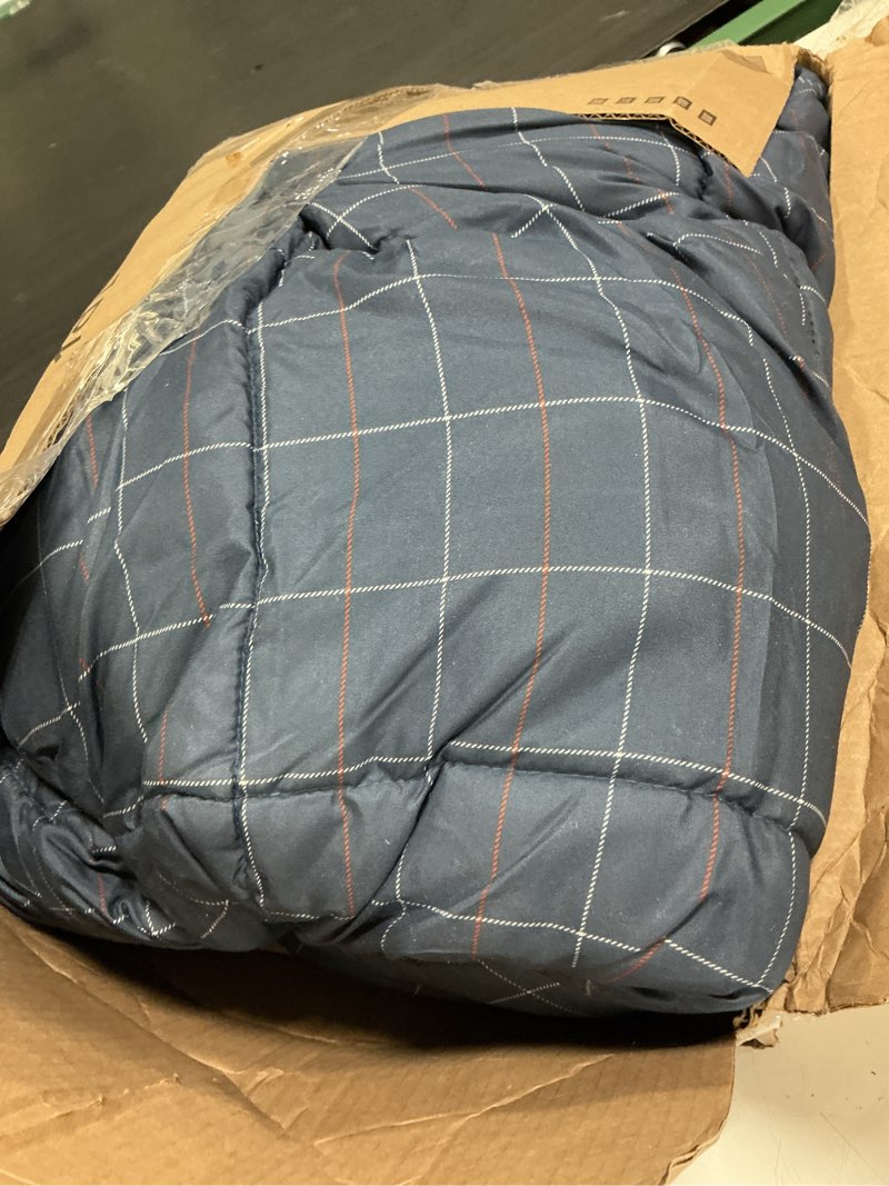 Condition photo showing As Is for Eddie Bauer - Queen Comforter Set, Reversible Down Alt Bedding with Matching Shams, Luxurious Bedding Set for Colder Months (Shasta Lake Navy, Queen)