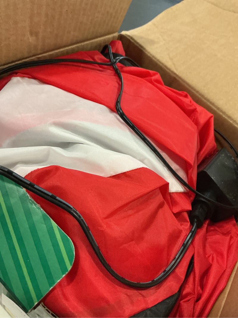 Condition photo showing As Is for PTS 12FT Inflatable Santa Outdoor Decoration, Christmas Blow Up Yard Decorations, Built-in LED Lights Inflatables Xmas Holiday Funny Decor for Indoor Lawn Garden