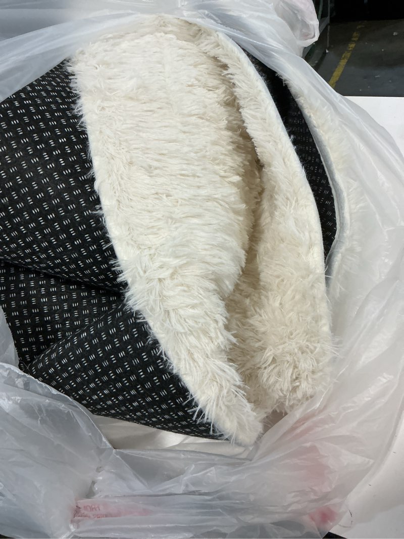 Condition photo showing As Is for ophanie area rugs 9x12 living room, large ivory bedroom carpet, big shag indoor thick soft nursery rug, fluffy carpets for boy and girls room dorm home decor aesthetic 2- ivory rectangular 9' x 12' (rectangular)