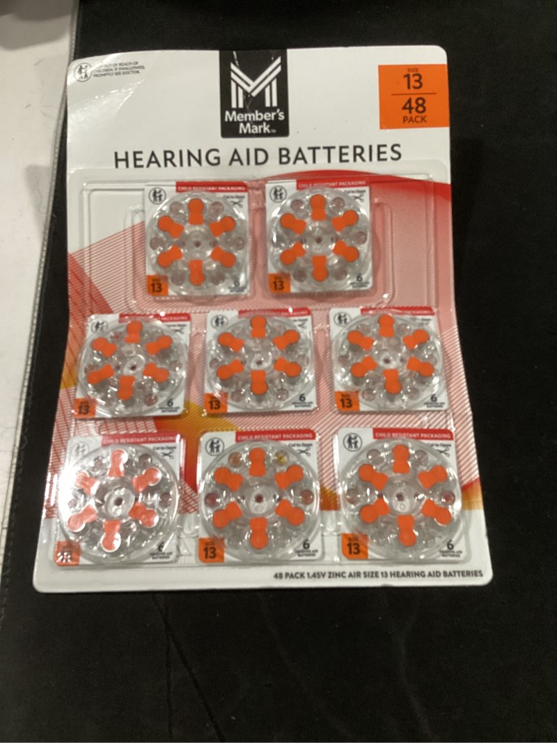 Condition photo showing Good Condition for new members mark hearing aid batteries mercury free 40 pack size 13
