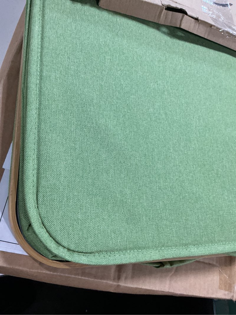 Condition photo showing New/Like New for efluky laundry hamper with lid, double laundry basket with 2 removable bags, 2 section laundry bin with bamboo handles for bathroom, bedroom & laundry room, 140l (36.9 gallon) sage green sage green 140l dual