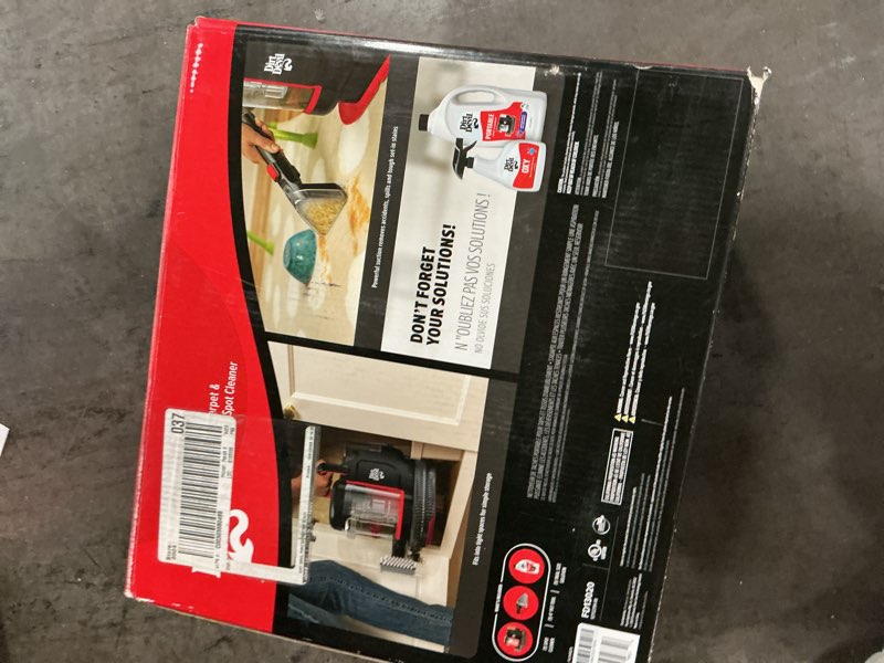 Condition photo showing As Is for portable corded spot carpet cleaner for carpet and upholstery with powerful suction, pet stain remover, carpet shampooer