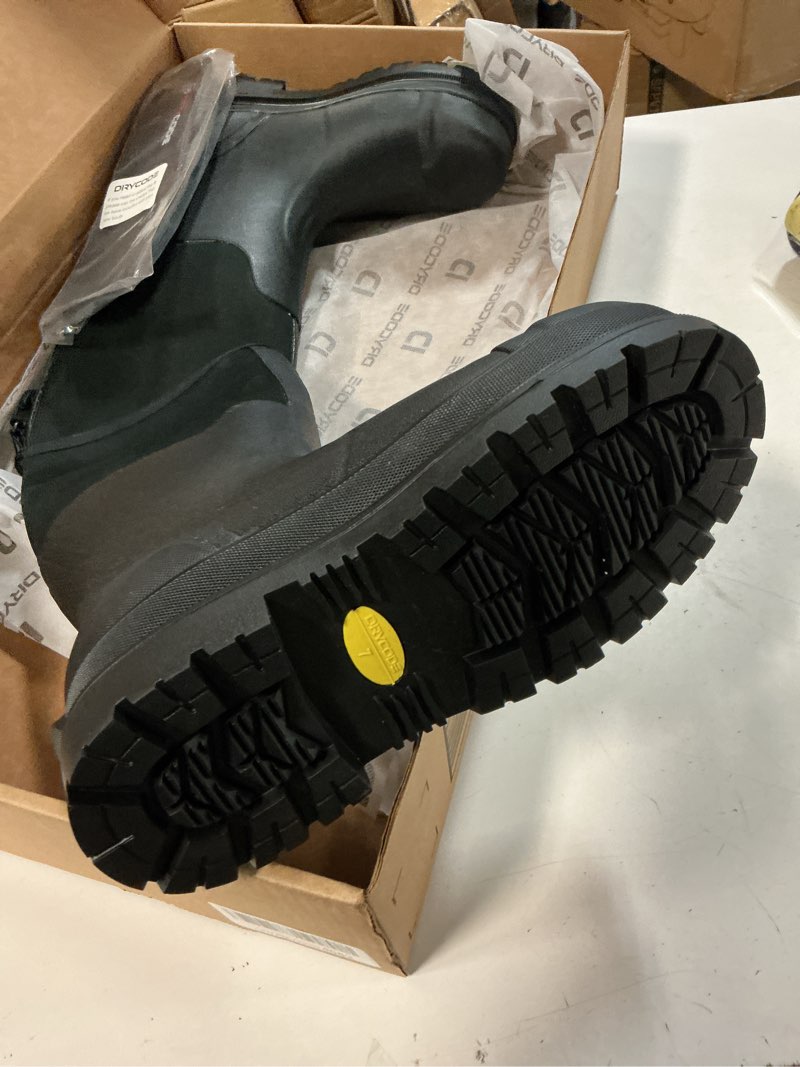 Condition photo showing New/Like New for d drycode work boots for men with steel shank, waterproof rubber boots, warm 6mm neoprene anti slip rain boots, size 7